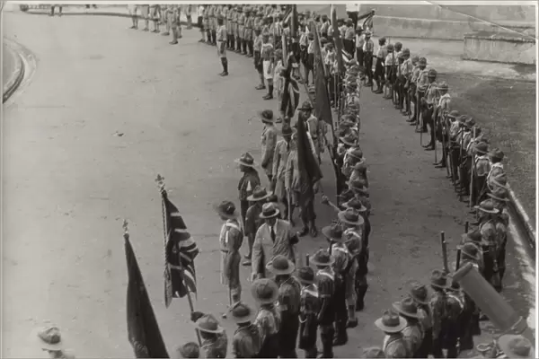 Boy scouts on parade, British Guyana, South America