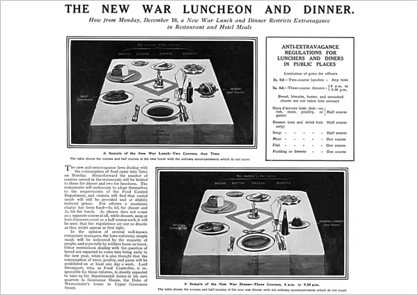Restaurant restrictions during WW1