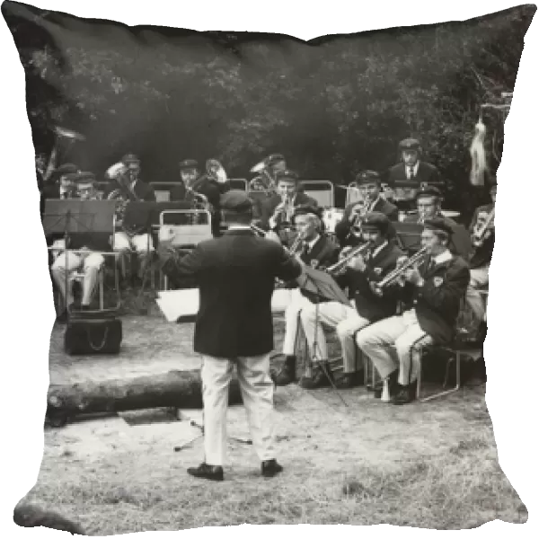 Dutch wind band playing in open air, Holland