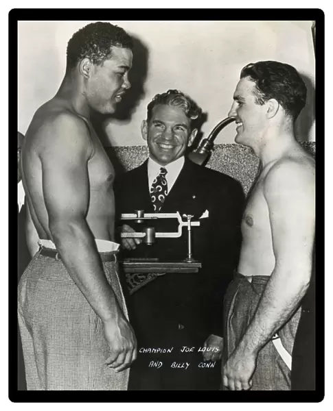 American boxers Joe Louis and Billy Conn, New York, USA