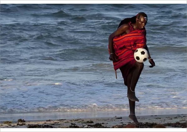 Msai Tribesman - rests playing football after