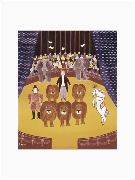 Circus scene. Illustration by G鲡rd Laplau (1938-2009)