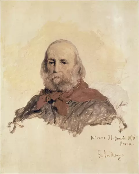INDUNO, Girolamo (1825-1890). Portrait of Giuseppe