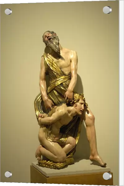 Sacrifice of Isaac, 1527-1532. Polychrome sculpture