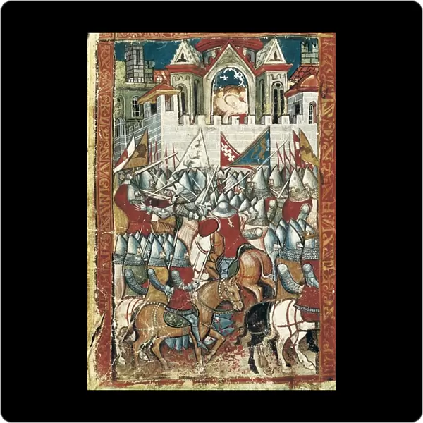 Siege of Pamplona by the army of Charlemagne in