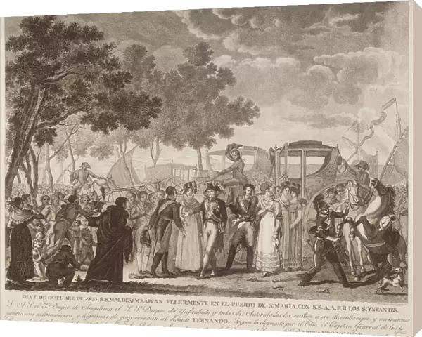 Spain (1823). Ferdinand VII arrives in Puerto de
