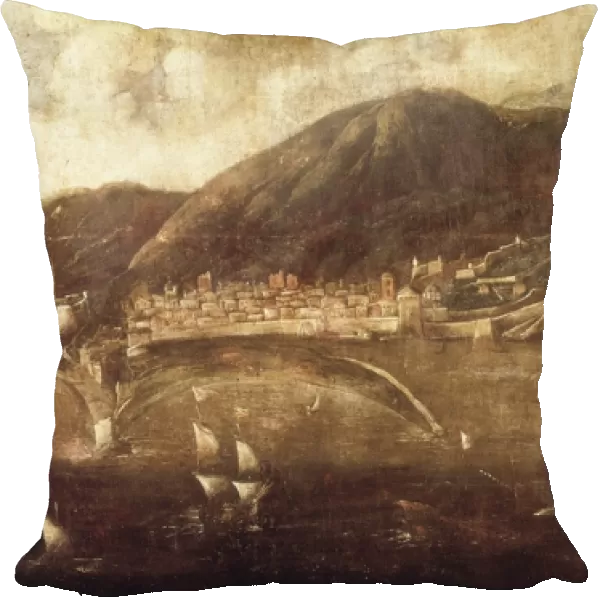 View of Savona from the sea in 15th c. Detail. Italian