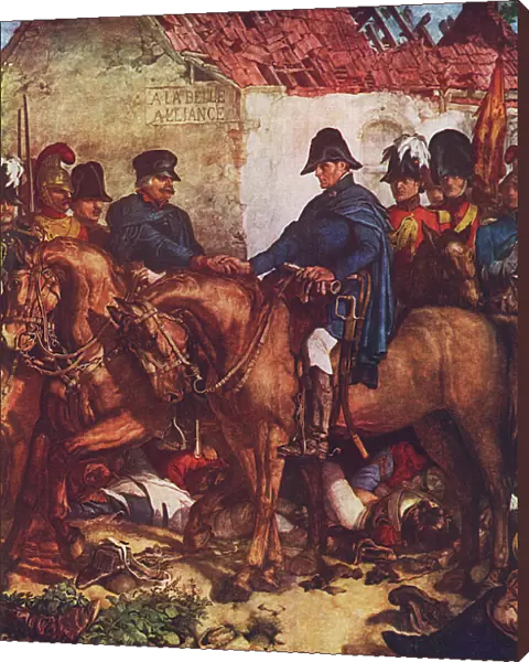 Wellington and Blucher meet after Battle of Waterloo