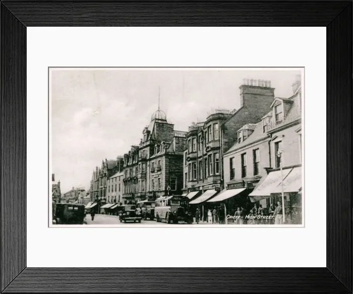 Framed Print : High Street, Crieff Print: Drummond Arms Hotel, 1940s Framed Print : High Street, Crieff Print: Drummond Arms Hotel, 1940s