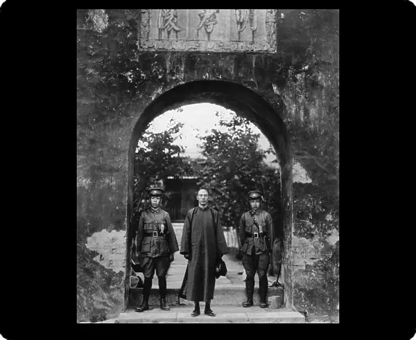 Chiang Kai-Shek at the gate of the Ming Tombs, 1927