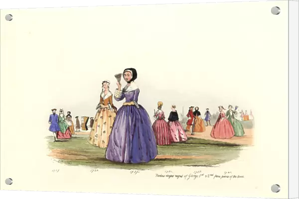 Women fashions from 1719-1755, reigns of George