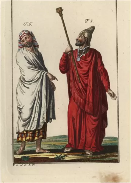 Egyptian king or pharaoh and an Egyptian man in full dress