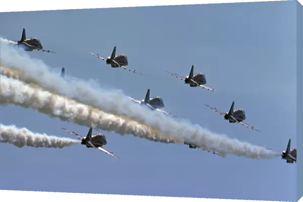 BAe Systems Hawks RAF Red Arrows formation smoke Cosford