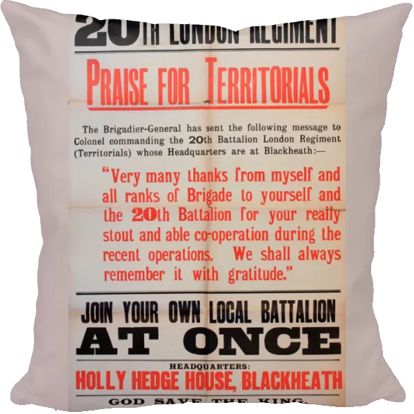 WW1 poster, 20th London Regiment