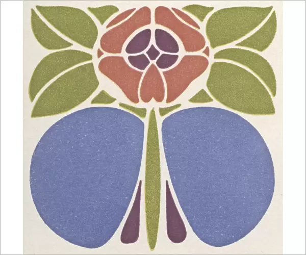 Art nouveau leaf and flower design