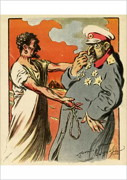 Cartoon, King Ferdinand of Bulgaria and Judas, WW1