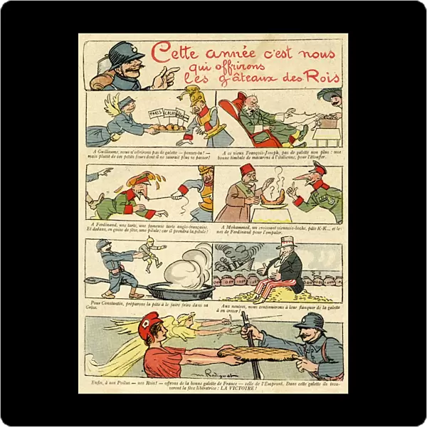 Cartoon, Epiphany cakes, WW1