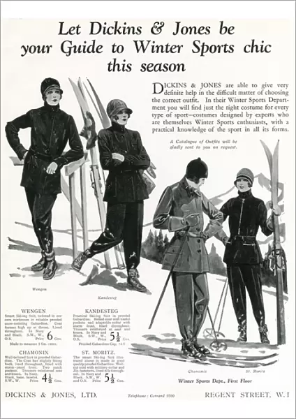 Advert for Dickins & Jones womens winter sports wear 1928