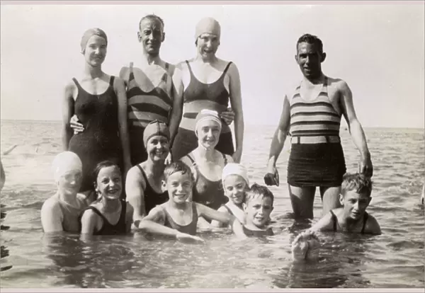 British seaside bathers - fine selection of bathing costumes