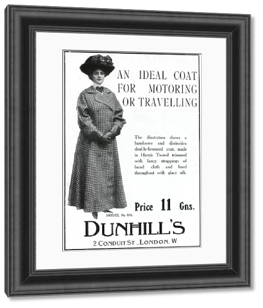 Advert for Dunhills Harris Tweed coat 1909