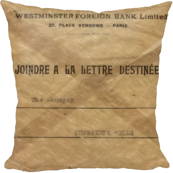 Envelope, Westminster Foreign Bank Limited, Paris