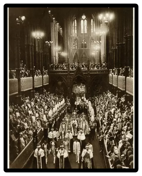 Coronation - King George VI, crowned leaving Abbey 1937