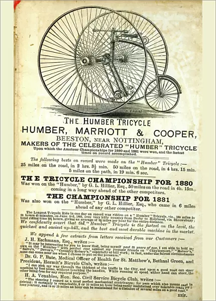 Advertisement, The Humber Tricycle
