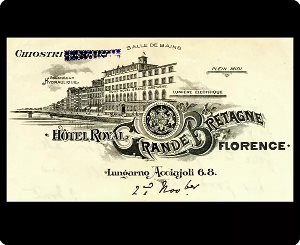 Stationery, Hotel Royal Grande Bretagne, Florence, Italy