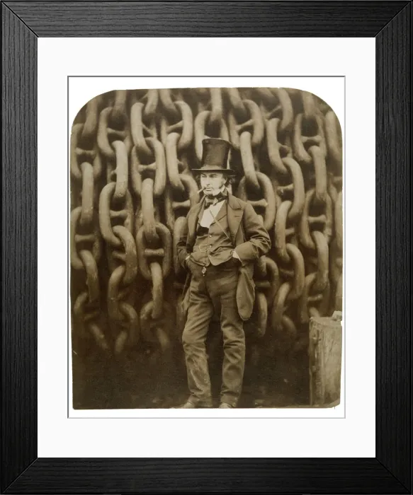Framed Print : Isambard Kingdom Brunel with Chains Print, 1858 Framed Print : Isambard Kingdom Brunel with Chains Print, 1858