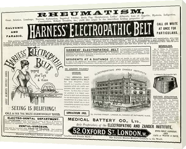 Advert for Harness Electropathic Belt 1892