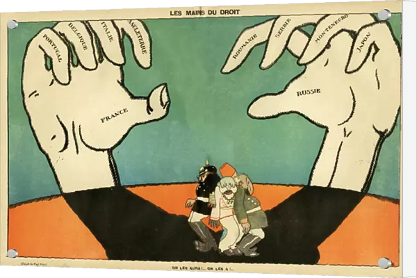 Cartoon, The Hands with Right on their Side, WW1