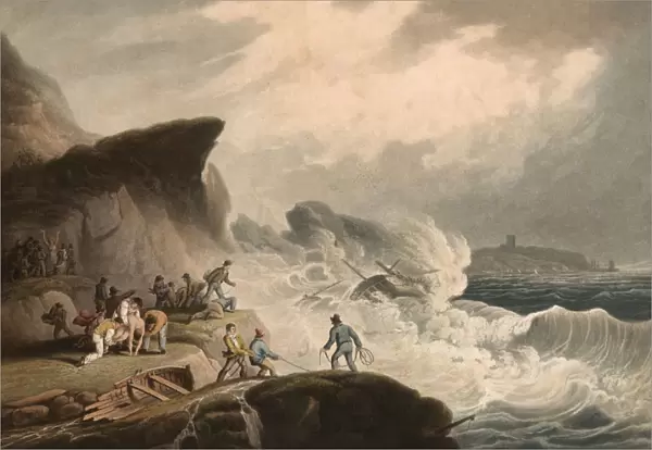 Shipwreck off a rocky coast, c. 1815