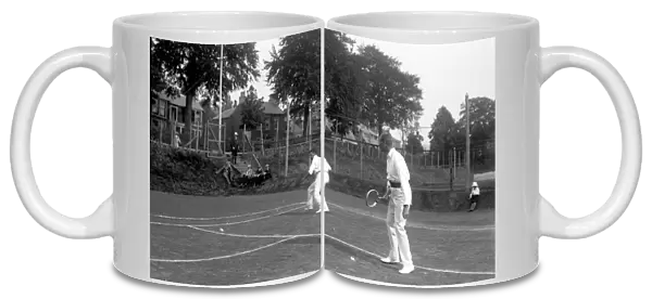 Tennis match at Beech Grove Tennis Club, Moffat