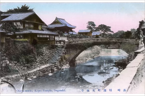 Koeiji Temple & Stone Bridge over Nakashima River, Nagasaki