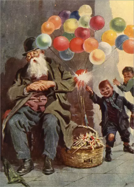 Balloon Seller and two naughty boys