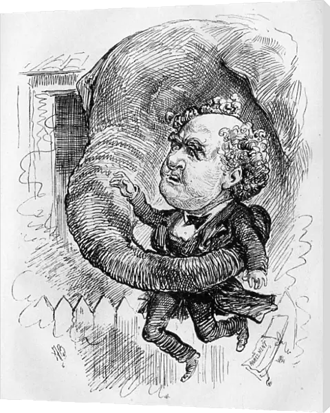Caricature of P T Barnum and Jumbo the elephant
