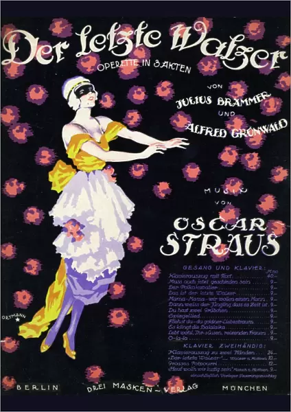 Music cover, Der Letzte Waltzer, operetta in three acts