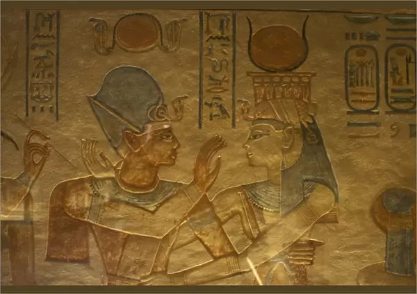 Tomb of Amen Khopshef. Goddess Hathor with the prince. Vall