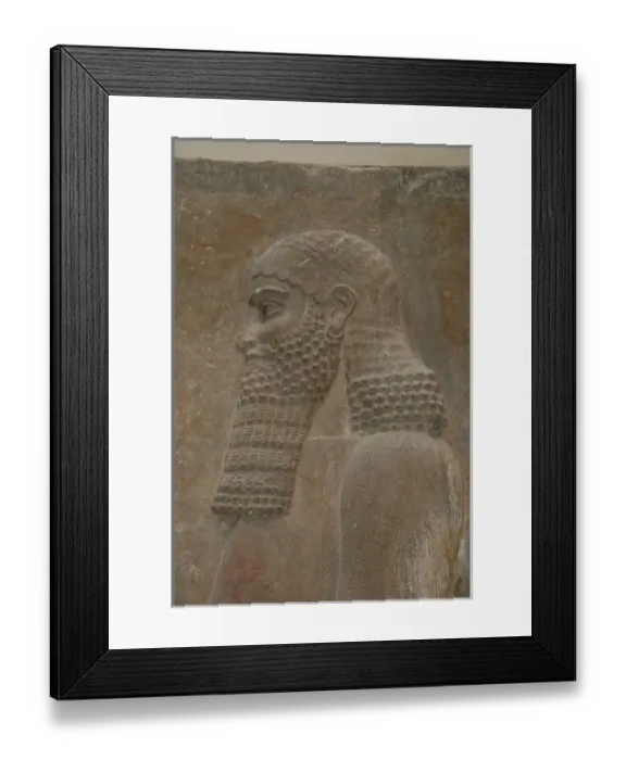 Framed Print : Assyrian Alabaster Print: Lamasu Relief from Sargon II's Palace