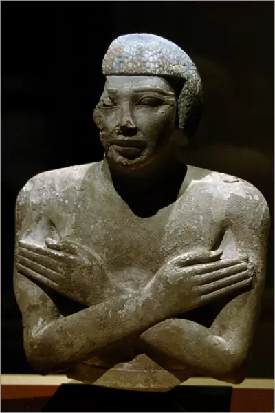 Egyptian Art. Upper Part of a statue representing a man call
