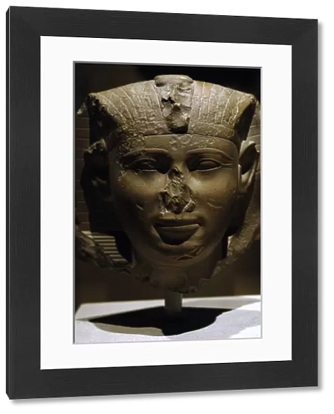 Egyptian Art. Head of a king, possibly Mentuhotep III. Middl