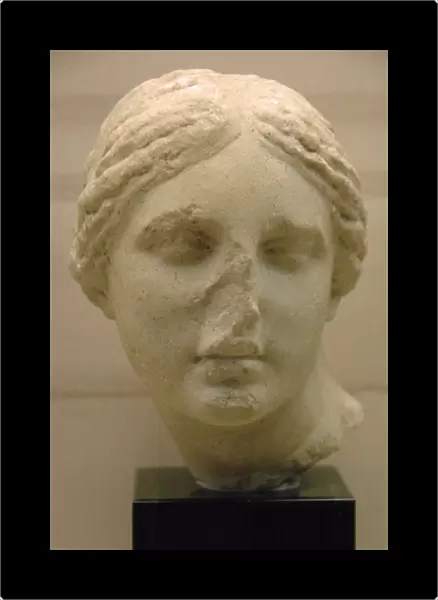 Greek Art. 4th century B. C. Marble head of Aphrodite