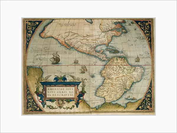 Map of American Continent. Theatrum Orbis Terrarum by Abraha