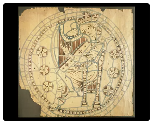 King David. Drawing for the rose window of the Cathedral of