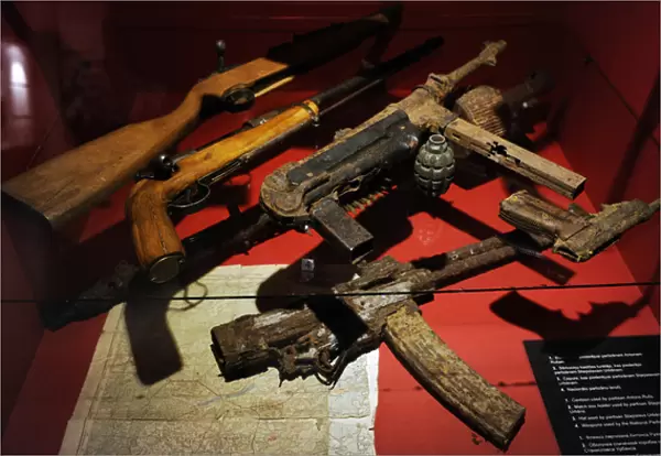 Rifles and machine guns used by the Latvian national partisa