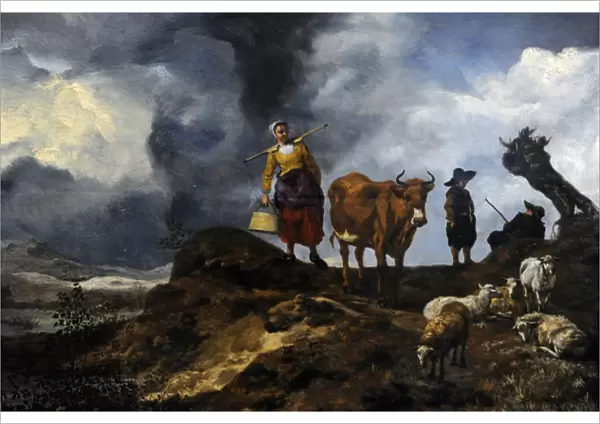 Landscape with shepherds by Hendrik Mommers (1623-1693)