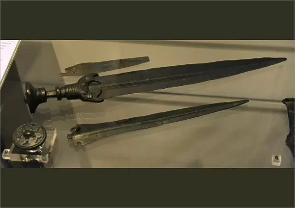 Prehistory. Bronze Age. bronze weapons, found in Finland. Na