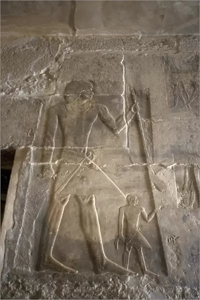 Mastaba of Ptahhotep and Akhethotep. Deceased is depicted st