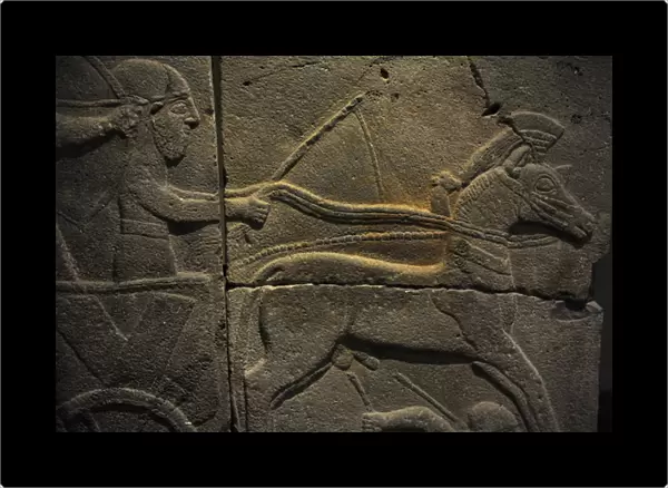 Relief depicting a war chariot. Orthostat. Basalt. 9th centu