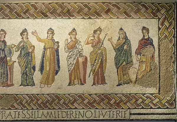 Roman mosaic of the Muses. 3rd-4th century AD. Torre de Palm